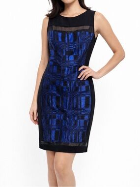 Eva Franco‎ cocktail dress black and blue size 10 dresses silk dress